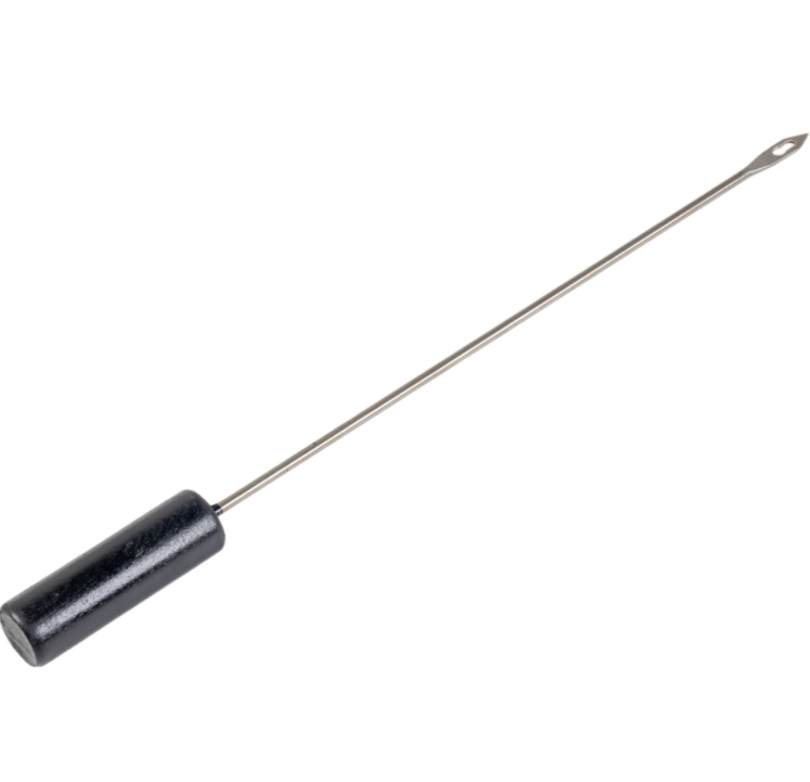 Small Tip Bait Iron with 4" Wood Handle Spike Tip Width 3/8",Length 3/4",Hole 3/16"